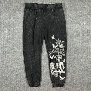 Bratz Womens Jogger Sweatpants Size 2XL Black Wash Graphic Y2K Butterfly Logo